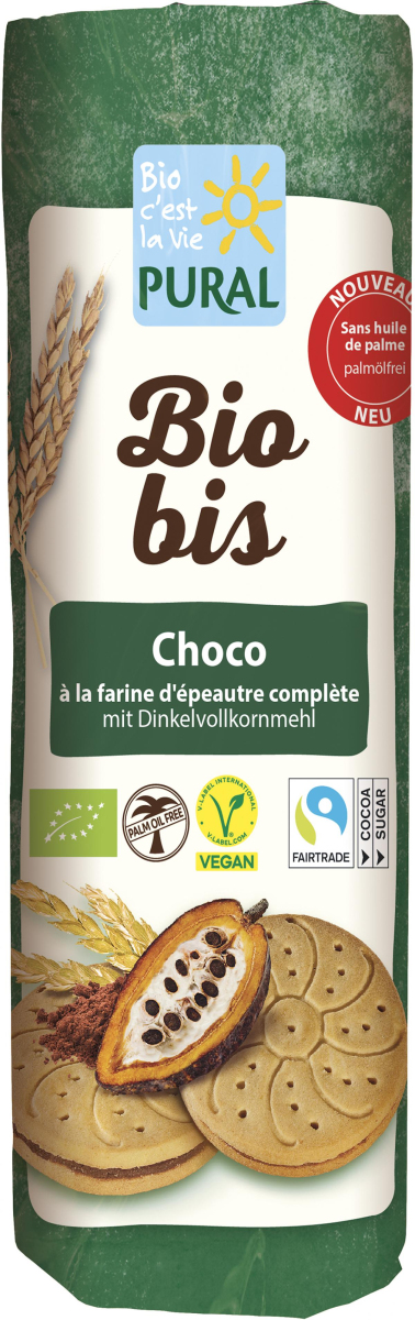 Biobis Dinkel Doppelkeks mit Kakaocreme palmölfrei