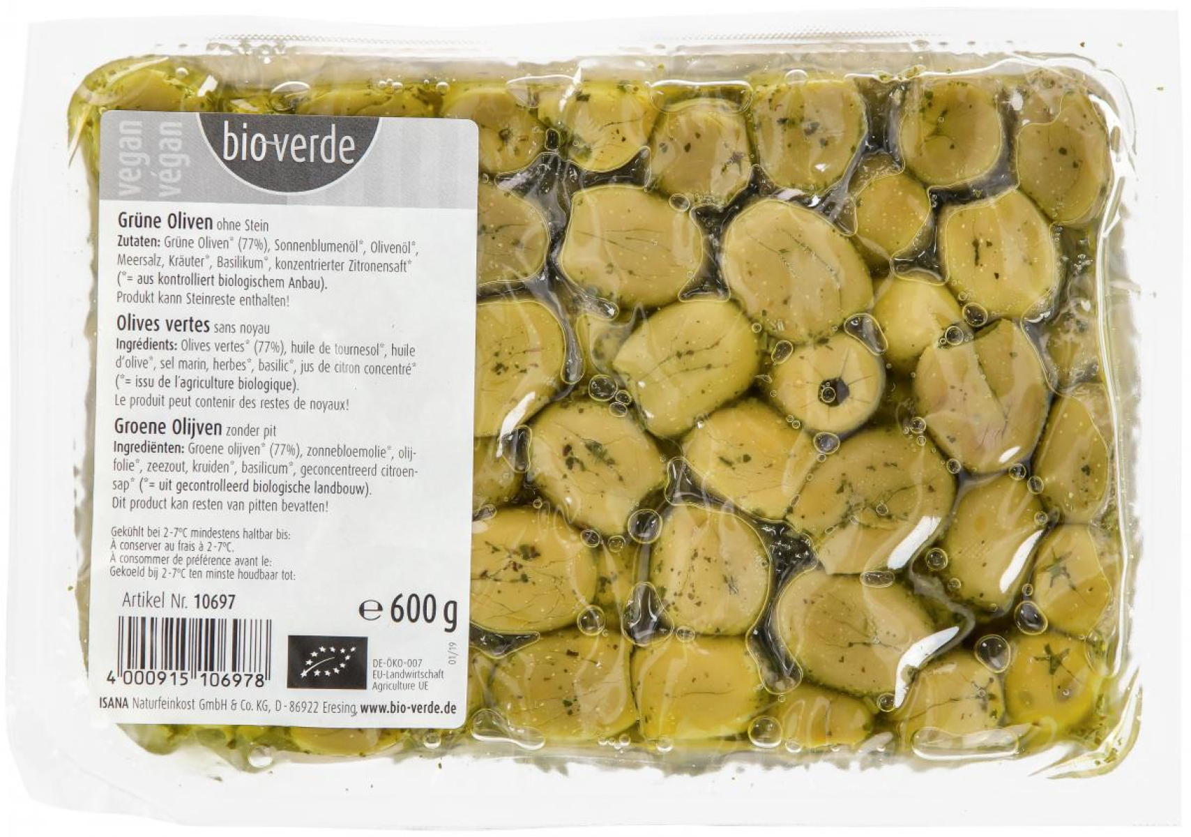Grüne Oliven o. Stein
