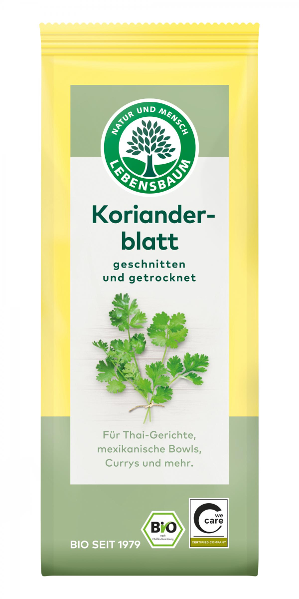 Korianderblatt geschnitten und getrocknet