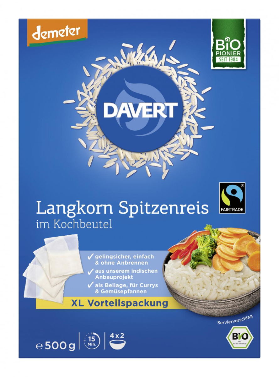 Weißer Langkorn im Kochbeutel