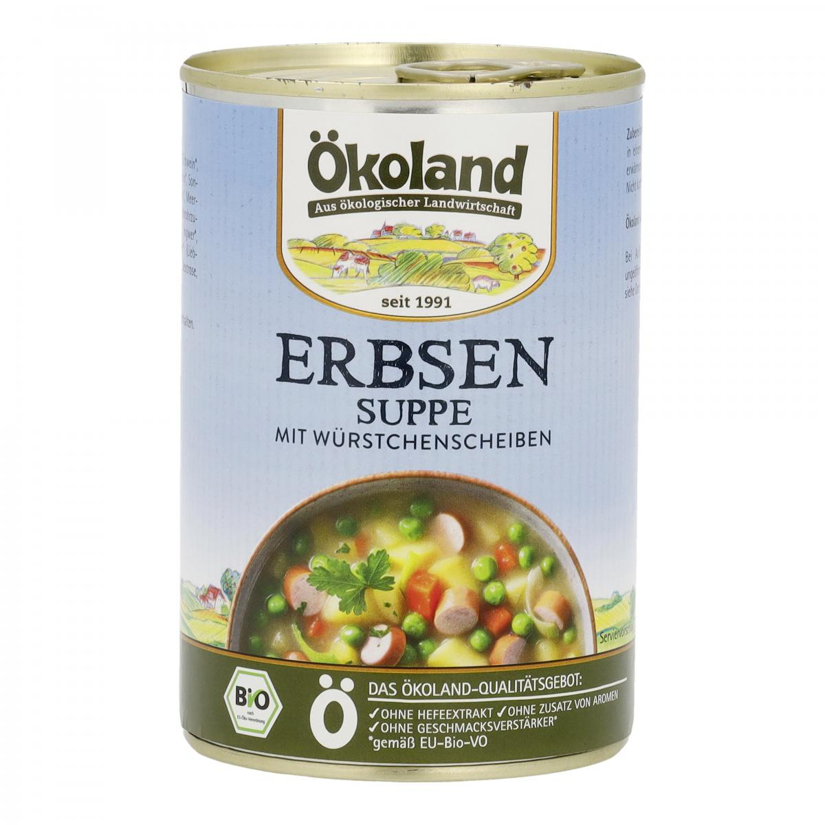 Erbsensuppe Schinkenwürfel