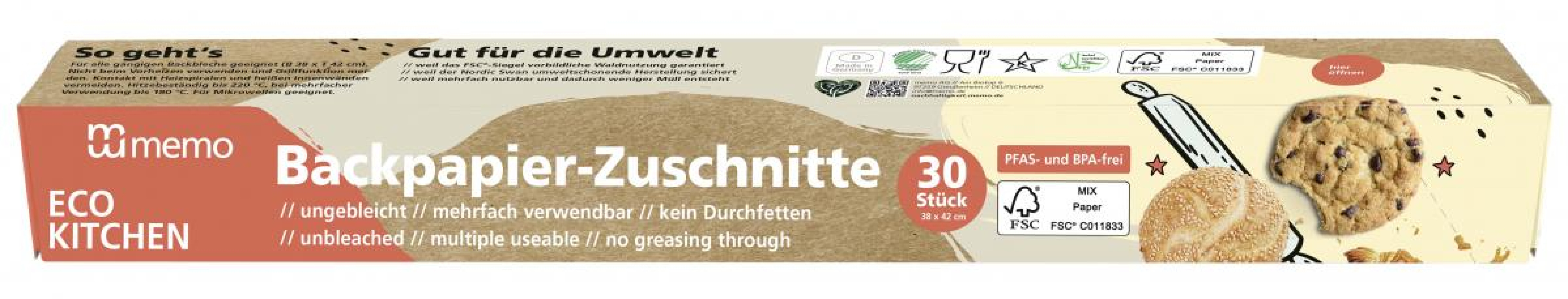 Backpapier Zuschnitte 30 Bögen