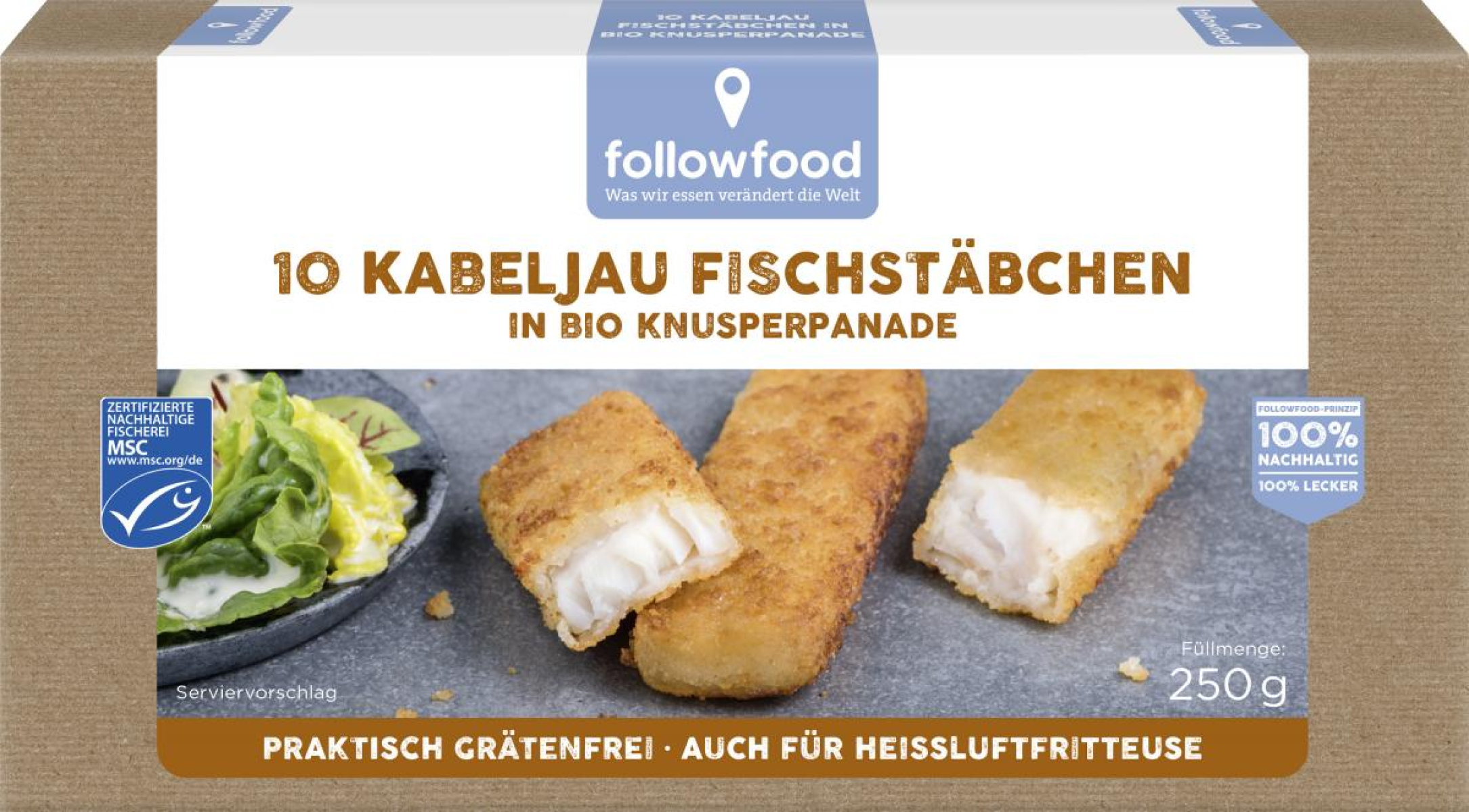 Kabeljau- Fischstäbchen