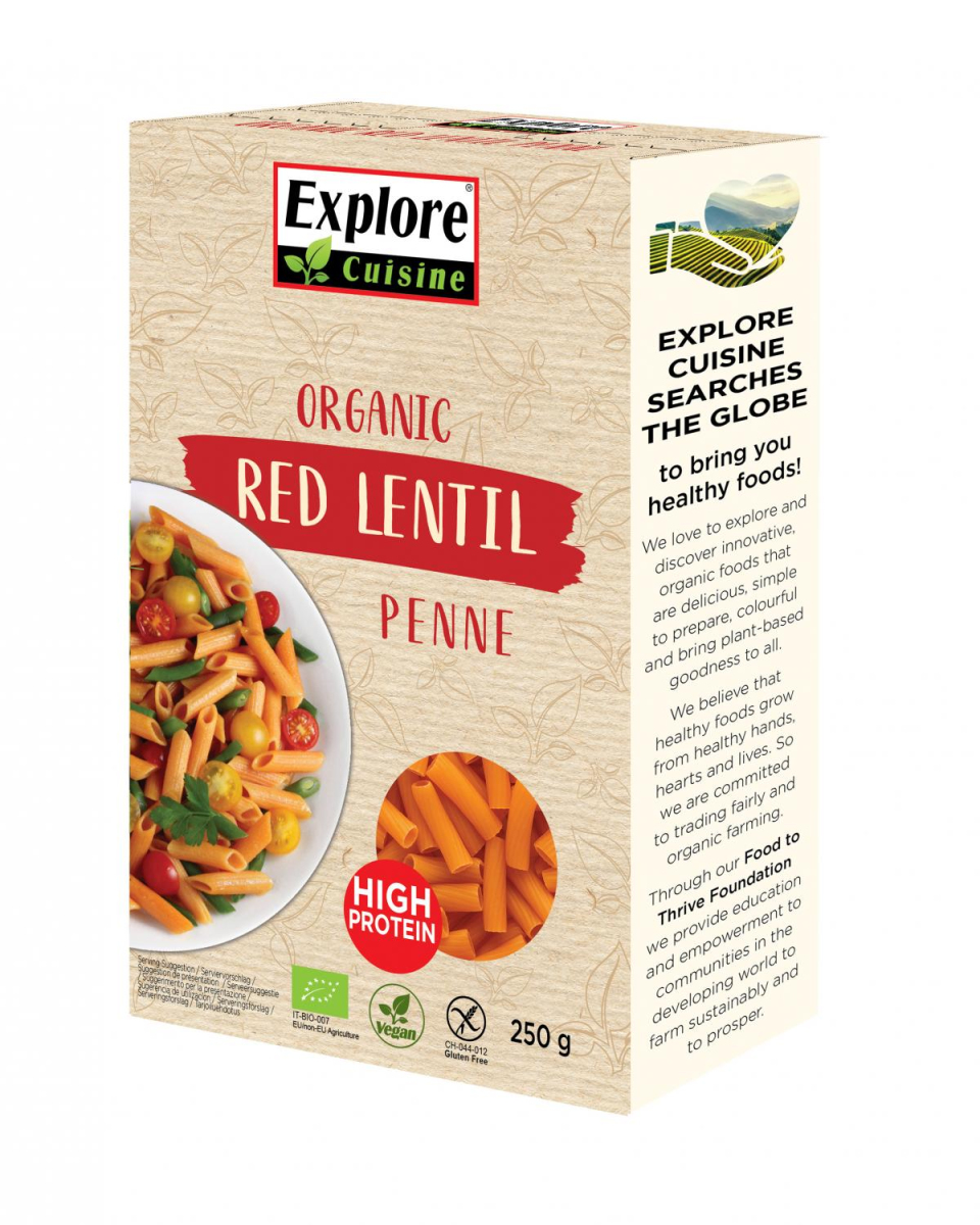 Penne rote Linsen