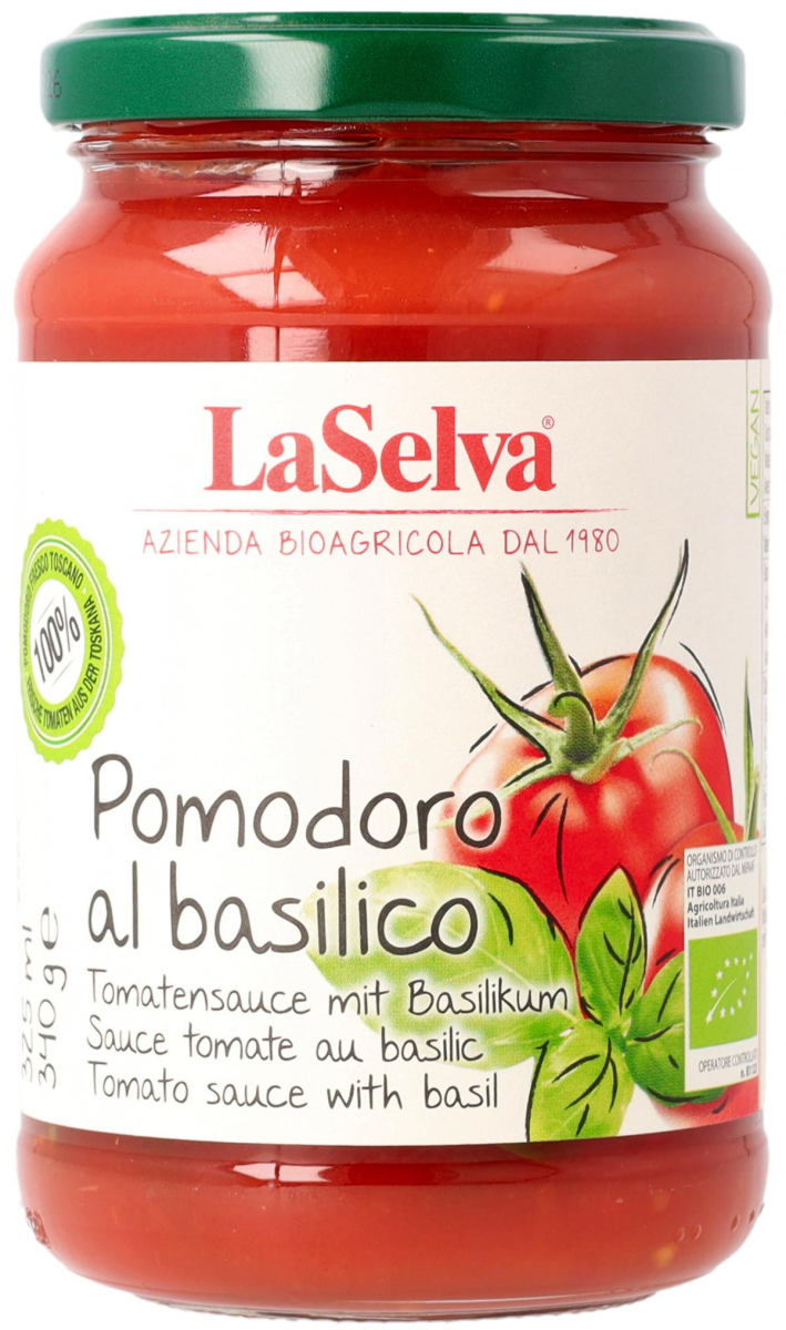 Tomate natur mit Basilikum